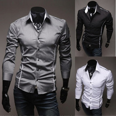 Polyester, singlebreastedmensshirt, polyestermensshirt, turndowncollarmensshirt