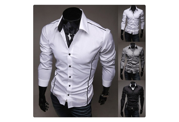 Fashion Men New Men Shirt Camisa Social Masculina Casual Slim Fit