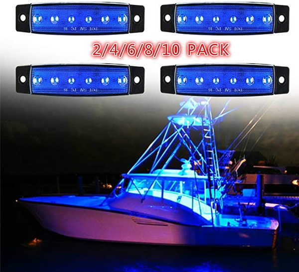 2/4/6/8/10 Pack Waterproof Boat Navigation Lights 6 Led Marine Boat