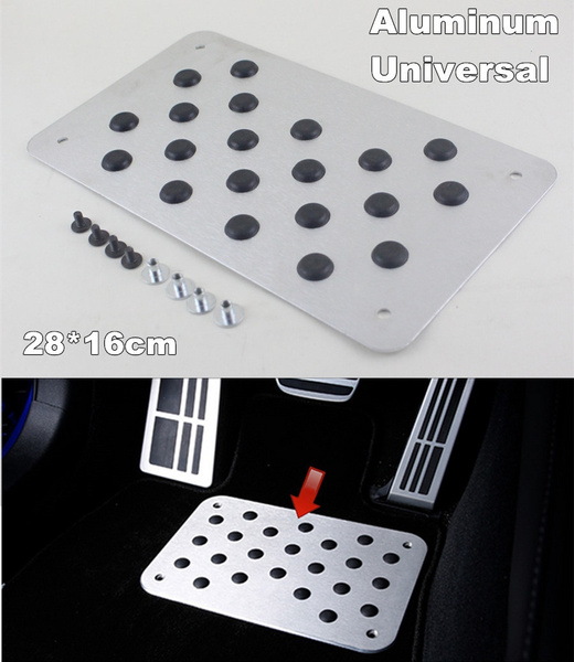 Car Floor Patch Heel Scuff Plate Dead Pedal Foot Rest Pedal Aluminum | Wish