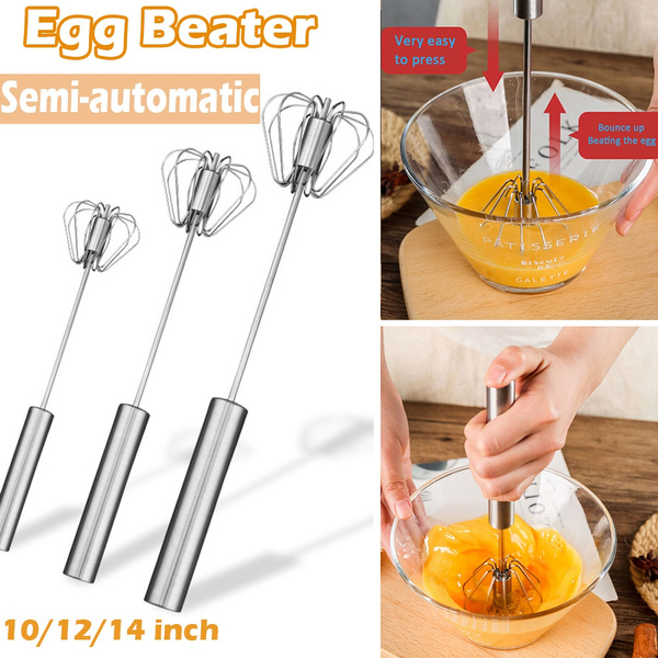 1 Pcs Stainless Steel Semi-automatic Egg Beater Manual Hand Mixer Self  Turning Egg Stirrer Egg Whisk Kitchen Accessories Egg Tools