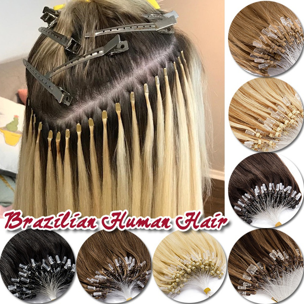 Human hair extensions loop hotsell micro ring