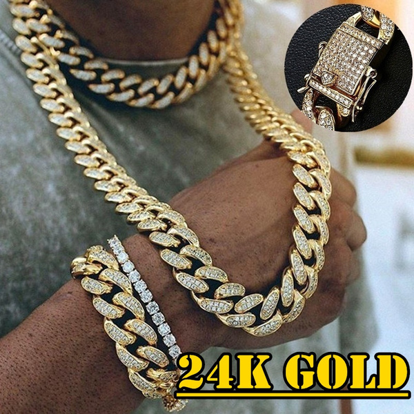 24k miami cuban link chain