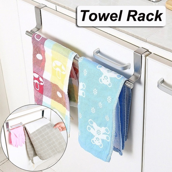 Small Towel Holder over Door Towel Bar for Kitchen Supplies Accessories Kitchen Organizer Towel Rack