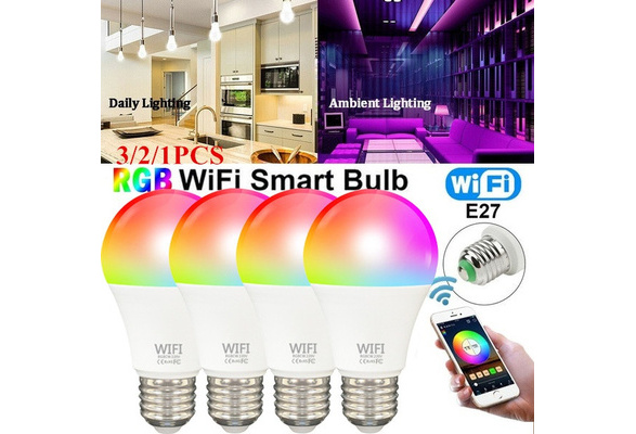 fanen Dimmable B22/E27 WiFi Smart Light Bulb RGB LED Lamp Smart Life APP Control Wake up Smart Lamp Night Light Smart Home Accessories 
