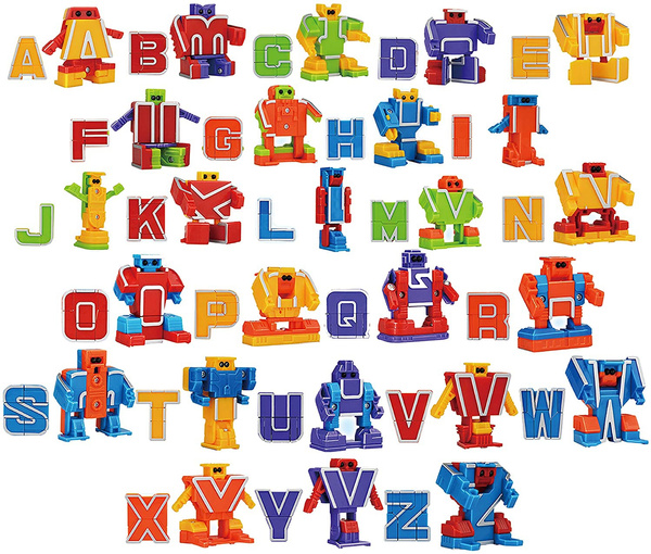  FIRE BULL 12 Piece Alphabet Robots Toys for Kids, Alphabet Lore  ABC Blocks Learning Toys, Alphabet Transformer Robots Toys for Toddler,STEM  Alphablocks,Preschool Education Toy,Carnival Prizes(O-Z) : Toys & Games