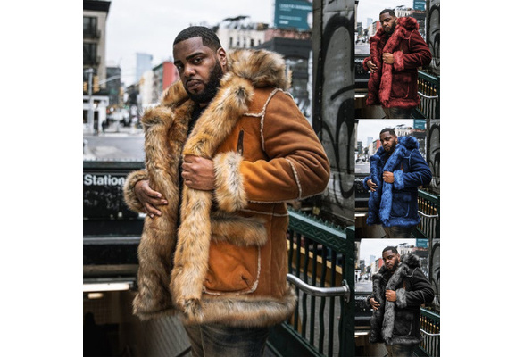 Shearling fur sale coat mens