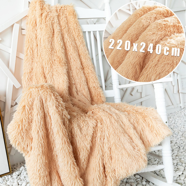 2020 King Size Fluffy Blanket Fuzzy Plush Cozy Faux Fur Throw