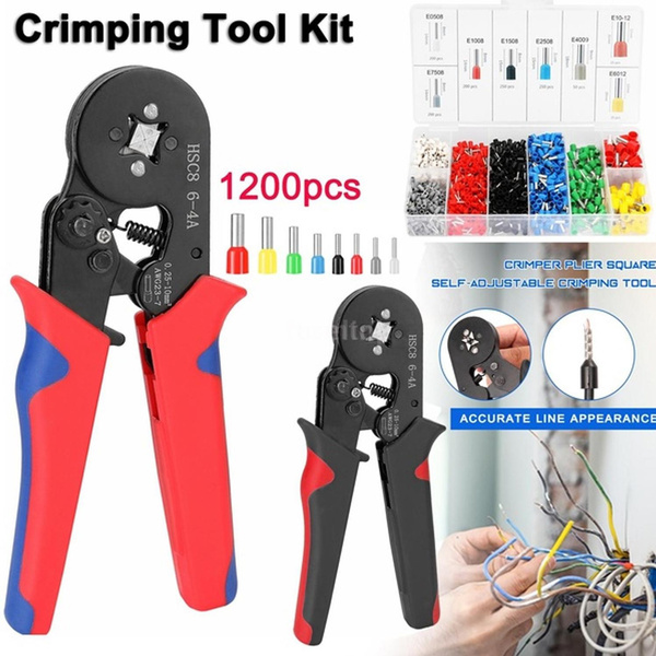 Ferrule Crimping Tool Kit, Ferrule Crimper Plier with 1200Pcs Wire Ferrules  Kit