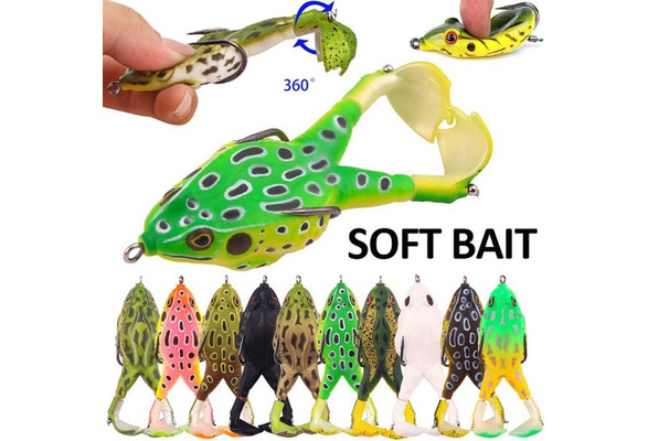 2 Types Frog Soft Fishing Lure 9Cm /13.5G Top Water 3D Simulation Floating Baits  Propeller Foot Flippers Frog Rotation Tractor For Bass/Snakehead /Murray  Cod