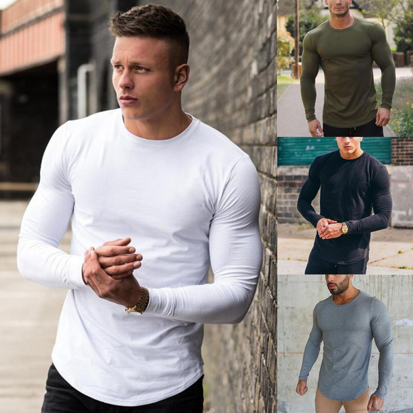 Men's casual muscle on sale shirts