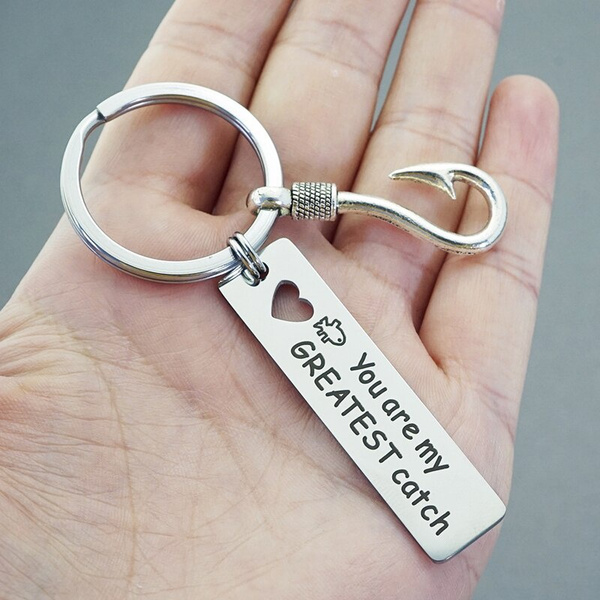 Funny Keychain With 'You're The Greatest Catch Of My Life' Key Chain  Anniversary Proposal Gifts For Husband Boyfriend Men Women