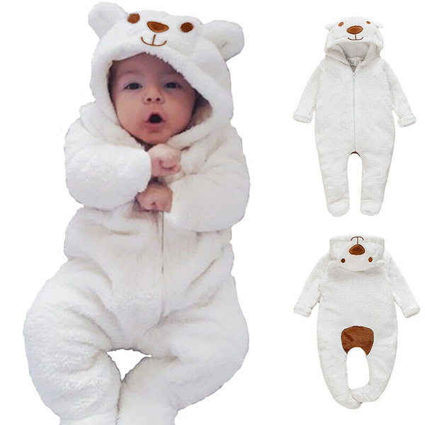Newborn Baby Infant Boy Girl Romper Hooded Jumpsuit Bodysuit Outfits Clothes New