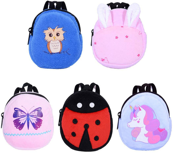 Doll Accessories 5pcs Cartoon Style Mini School Backpack Doll Bag  Accessories for 16 18 inch Dolls