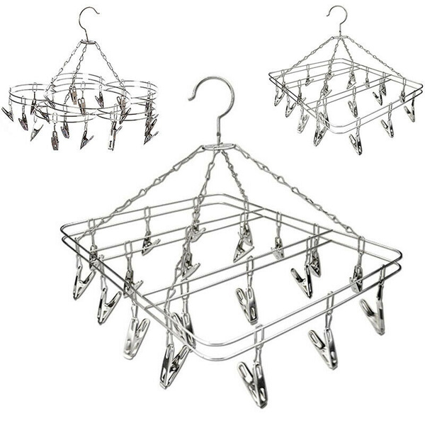 Details about   20 PEGS CLOTHES AIRER Dryer Washing Line Laundry Socks Washing Rack Hanger G0467 
