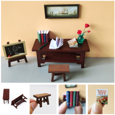 Mini, dollhousebook, dollhousestool, dollhousetable