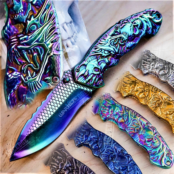 Rainbow Dragon Pocket Knife