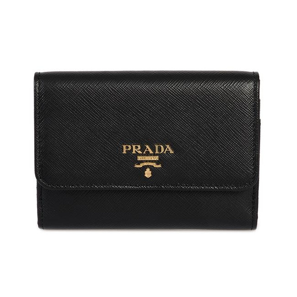 prada saffiano leather flap wallet