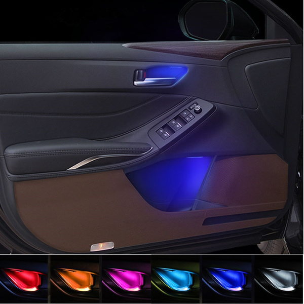 4pcs Car Door Handle Decoration Lights Universal LED Lamp Ambient Light for  Door Storage Boxes Interior Car Gadget Accessories