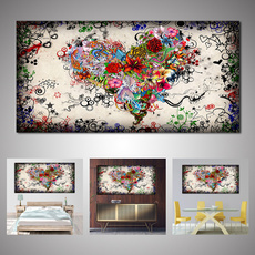 Heart, flowerposter, modern abstract oil painting, Flower Oil Painting
