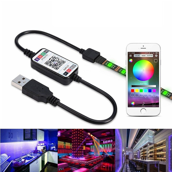 CERRXIAN Controller Bluetooth RGB 1 Metro Per Strisce LED 5V, Compatibile Con 2835 E 5050, 16 Milioni Di Colori, 20 Modalità, Alimentazione USB
