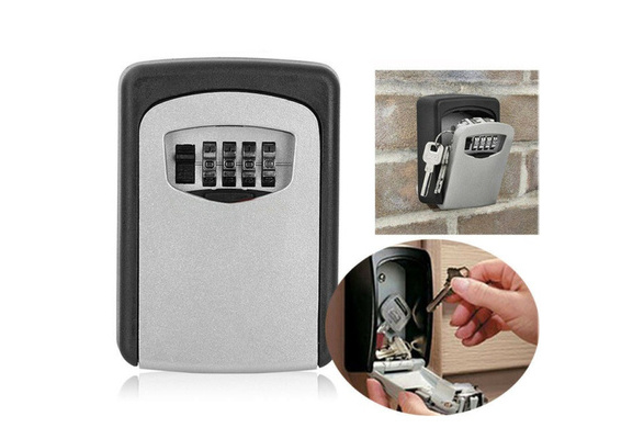 Outdoor Wall Mounted Safe Key Box With Lock & Waterproof Cover Home/Car/Keys