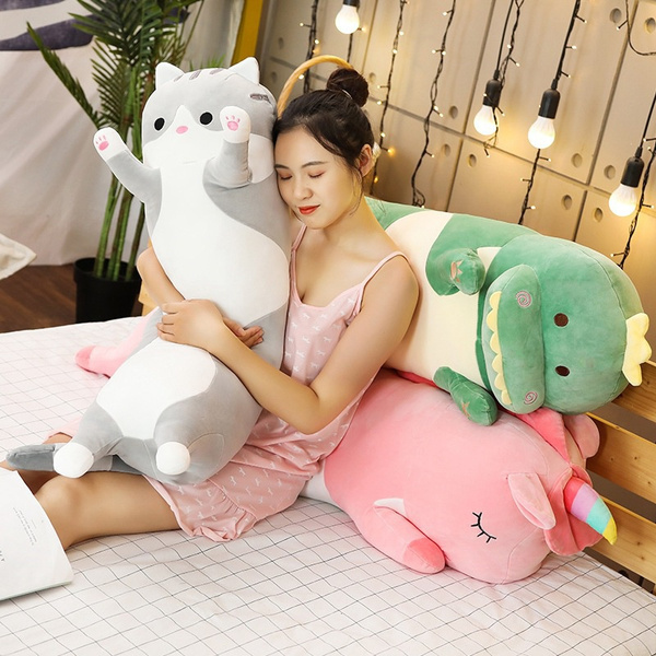 70/90 Animals Long Bolster Plushie Toy Soft Stuffed Striped Dinosaur/Pig/Cat Pillow Kids Adults Sleeping Friend Gift | Wish 70/90 Animals Long Bolster Plushie Toy Soft Stuffed Striped Dinosaur/Pig/Cat Pillow Kids Adults Sleeping Friend Gift | Wish