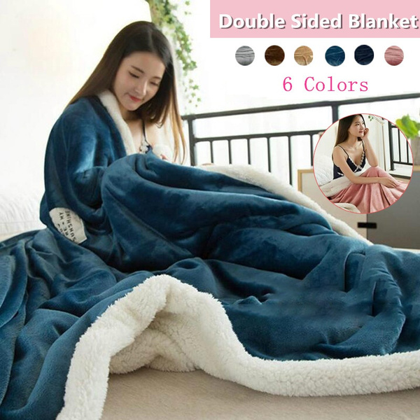 Winter Soft Warm Double Sided Flannel Sherpa Blanket Baby Sleeping Lamb Fleece Blankets Sheet Bedspread Plush Sofa Throw Blankets 2020 Best Gift