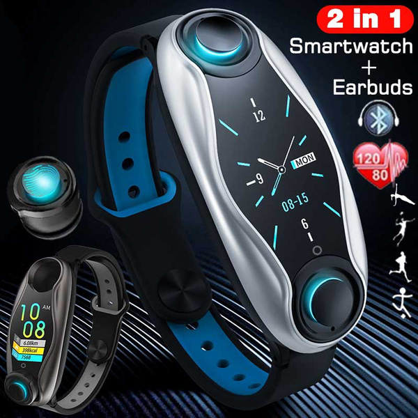 2 in 1 Earbuds Smartwatch, Earphone Smart Watch Fitness Tracker with