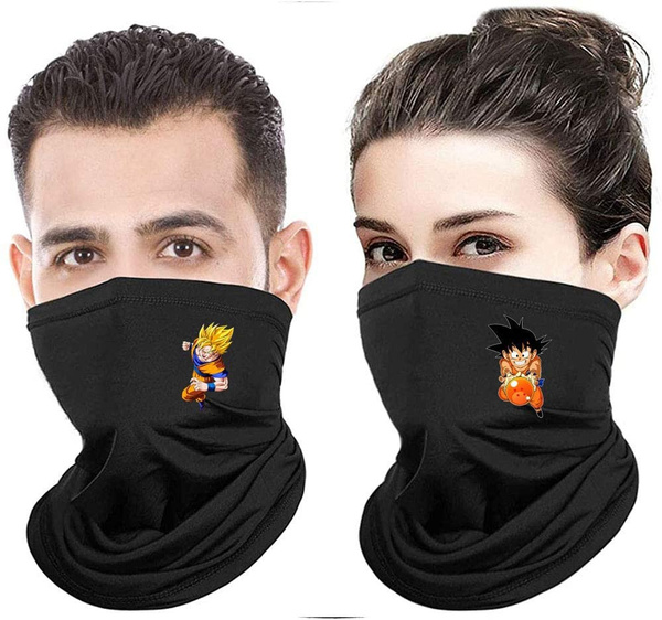 N / A Anime Dragon Ball Pikachu Mask Headwear Face Scarf Cover Outdoor Headband Turban Neck Windproof Case Sun Protection Seamless Bandana Neckerchief