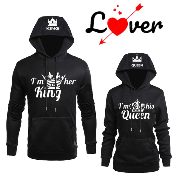 his queen and her king moletom com capuzs