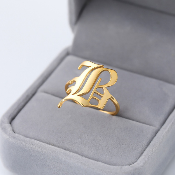 Personalized Gold Ring, Gold Initial Ring, Gold M Ring, Personalized Initial  Gift, Personalized Letter, Custom Initial Ring, Letter Ring - Etsy