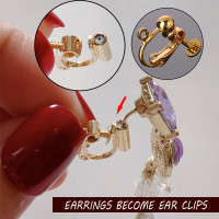 36pcs Colors Brass Stud to Clip on Earring Converters for Non-Pierced Ears 
