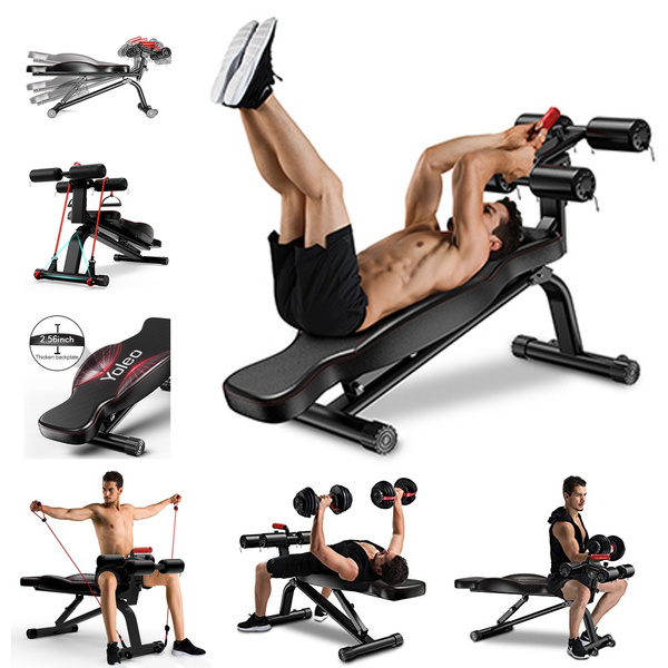 Folding Adjustable Sit Up Abdominal Bench Press Weight Gym Ab Exercise Fitness 