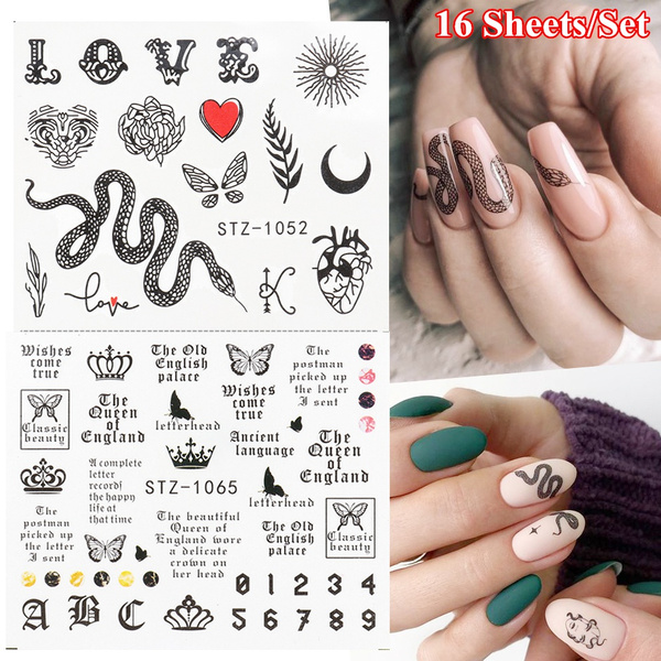 6 Sheets Butterfly LV Nail Stickers