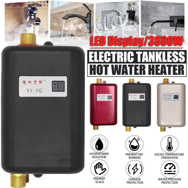 3800w Temperature Display Mini Electric Water Heater Instant Tankless Water Heater Universal Heating Shower Bathroom Sink Tap Thermostat For Home Kitchen Bathroom 110v 220v Wish