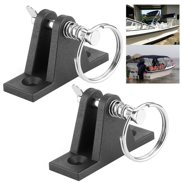 Pair Canopy Deck Hinge Boat Bimini Top Fitting W/Quick Release Pin