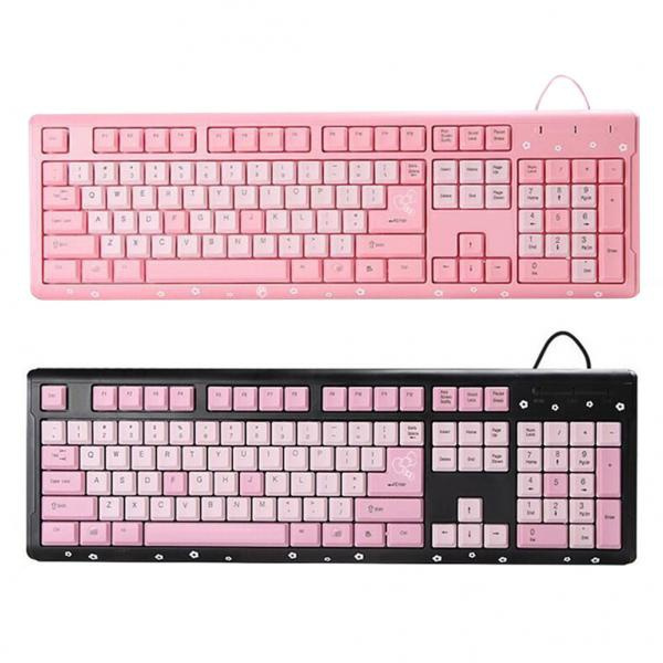 Pink Keyboard Wired USB Girls Keyboard Cute Cartoon Keyboard | Wish