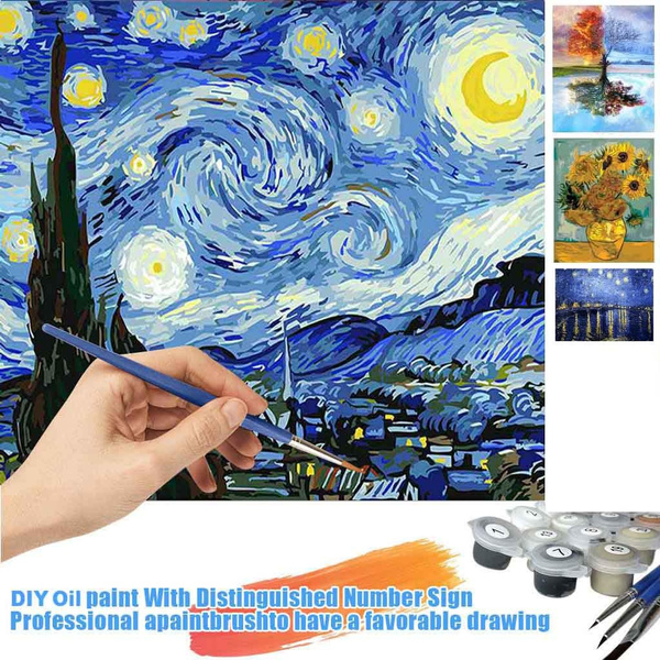 DIY Paint By Numbers for Adults DIY Oil Painting Kit for Kids Beginner  Painting Leaning Home Decor 16x20