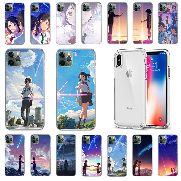 Cartoon Anime Anime Your Name Kimi No Na Wa Couple Phone Case TPU Covers  for Iphone12 IPhone 11 Pro Max 8 Plus 7 Plus 6S 5S SE Plus X XS MAX XR