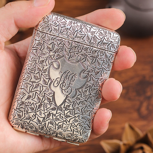Retro Hand-carved Metal Cigarette Case for 14 Portable Blinders Cigarette  Box Smoking Tools Gifts | Wish