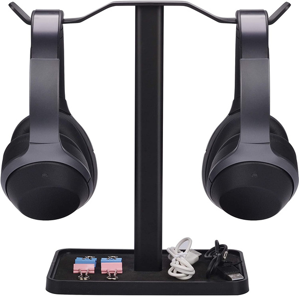 Super Stable Dual Headphones Stand for Desk Gaming Headsets