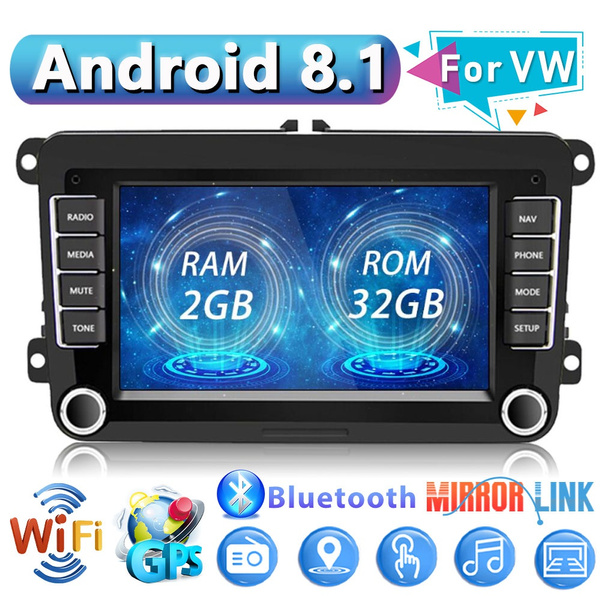2 32g Android8 1 7 Tft Capacitance Car Stereo Radio 2 Din Gps Touch Screen Car Mp5 Player With Bluetooth Gps Fm Am Radio Receiver For Vw Wish