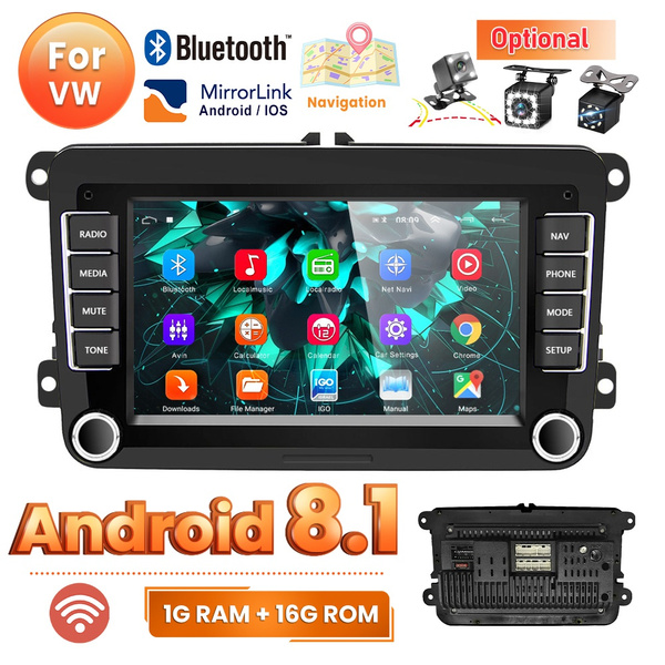 VW Android 8.1 Double Din 7'' HD GPS Car Stereo Radio Car MP5 Player