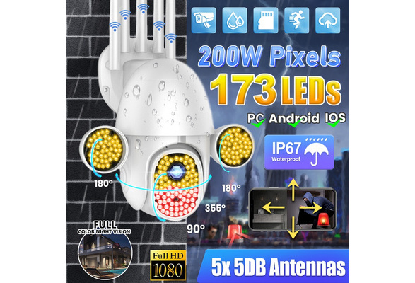 New 173 Leds 200w Pixel 5x 5db Antennas 1080p Hd Ip Security Surveillance Camera Ip67 Onvif Wifi 5mp Wireless Cctv Ptz Ir Camera Speed Dome Outdoor Netcam 16 32 64g Tf Card Optional Wish