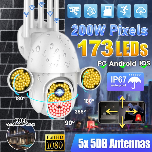 New 173 Leds 200w Pixel 5x 5db Antennas 1080p Hd Ip Security Surveillance Camera Ip67 Onvif Wifi 5mp Wireless Cctv Ptz Ir Camera Speed Dome Outdoor Netcam 16 32 64g Tf Card Optional Wish