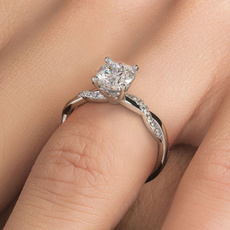 Beautiful, DIAMOND, 925 sterling silver, wedding ring