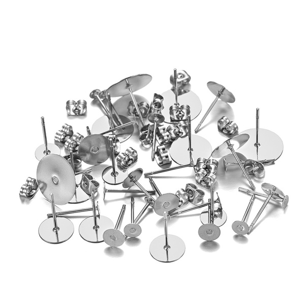 100 Pcs Stainless Steel Earring Studs – 12x5mm, 50 Pairs For Jewelry Making, DIY Earrings 8 thumbnail image
