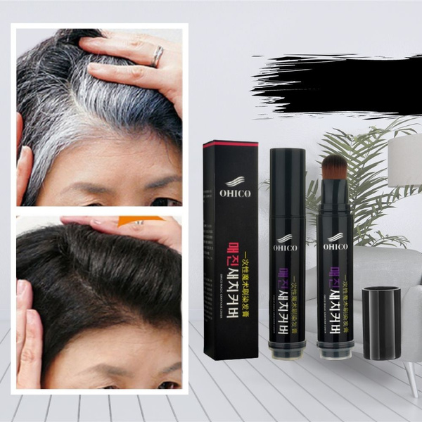 Natural Herb White Hair Cover Pen, Gray Hair Cover Up for Women Men, Quick  Grey Coverage Touch Up Stick Dye Chalk Color Wand, Professional Instant  Bald Spot Coverup Concealer Fix, Safe Non