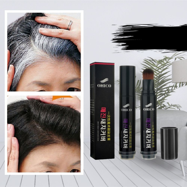 Natural Herb White Hair Cover Pen, Gray Hair Cover Up for Women Men, Quick Grey Coverage Touch Up Stick Dye Chalk Color Wand, Professional Instant Bald Spot Coverup Concealer Fix, Safe Non Natural Herb White Hair Cover Pen, Gray Hair Cover Up for Women Men, Quick Grey Coverage Touch Up Stick Dye Chalk Color Wand, Professional Instant Bald Spot Coverup Concealer Fix, Safe Non